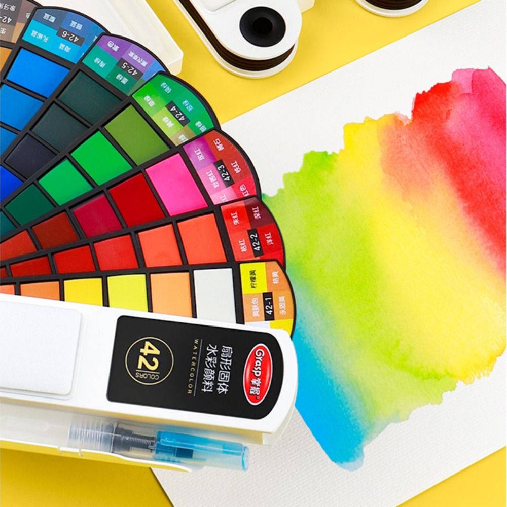 Watercolor Paint Set Solid Pigment - Ensemble de peinture aquarelle pliable, 18/24/36/42