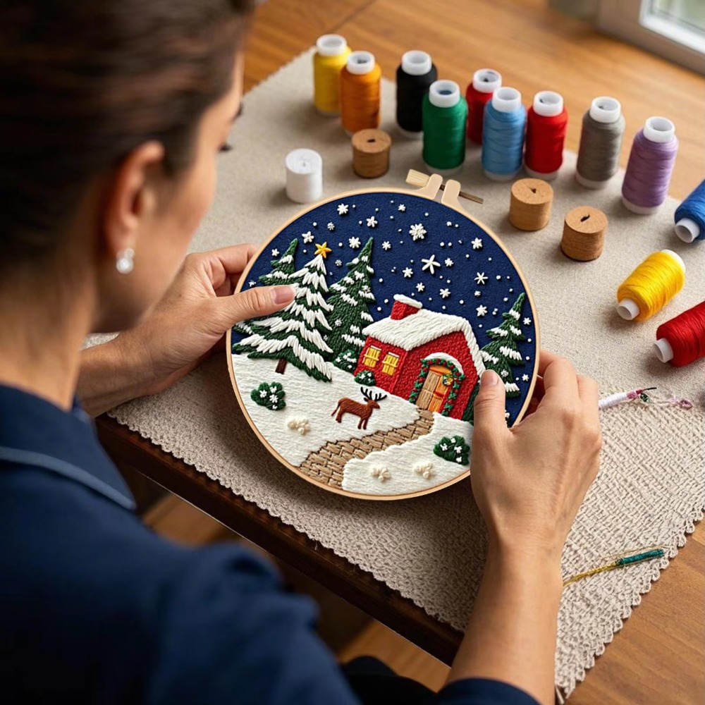 Kit de broderie de Noël en tis - Cross Stitch Stamped Kits Beginners avis et prix